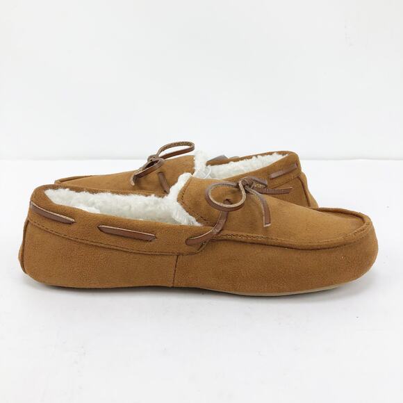 Nordstrom Rack Mens Bonfire Moccasin Slipper Small 7-8 Tan Chestnut NWT - Picture 5 of 9